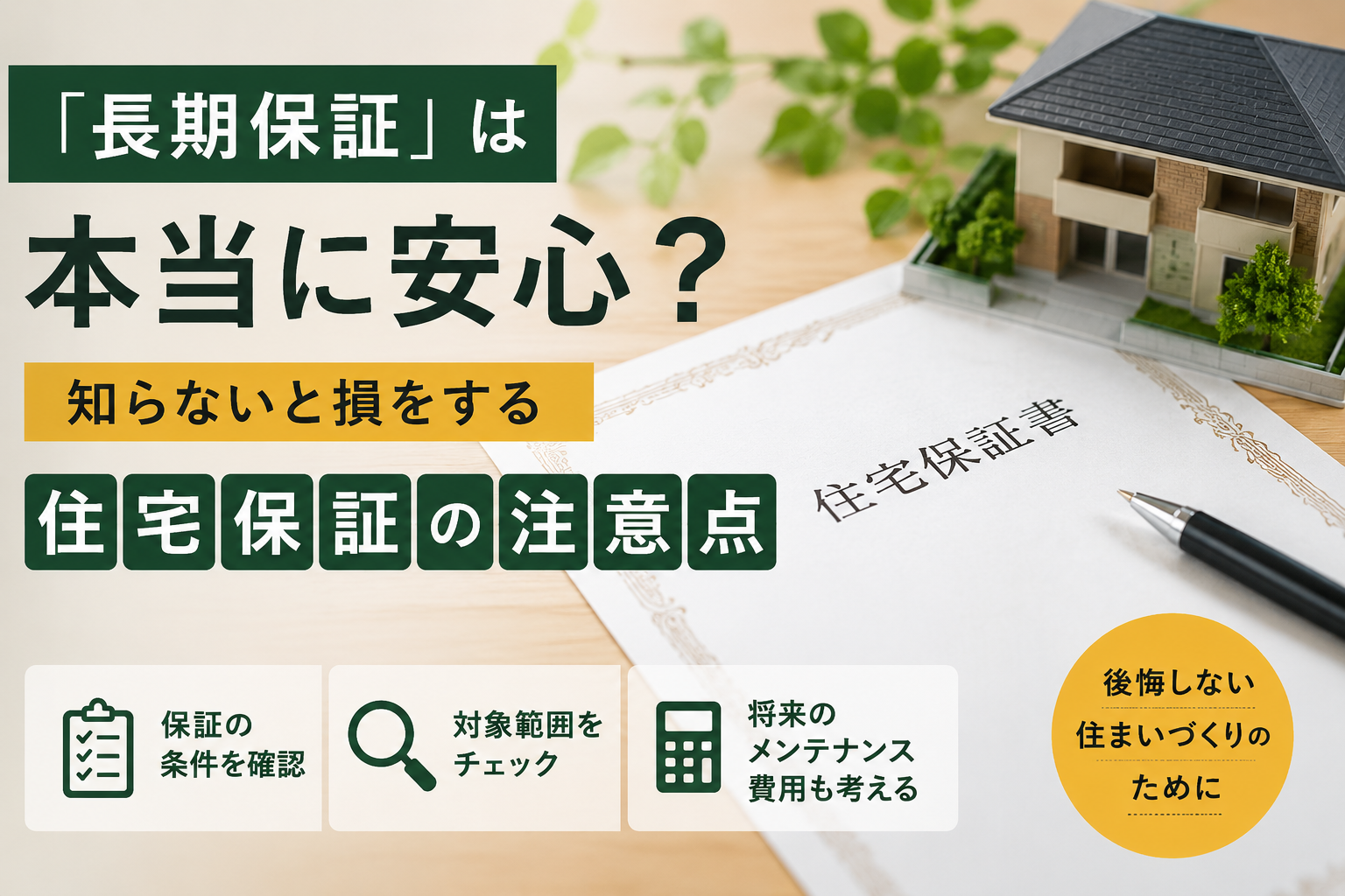 「長期保証」は本当に安心？ 知らないと損をする住宅保証の注意点 画像