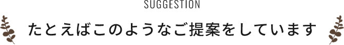 例えばこのようなご提案をしていきます