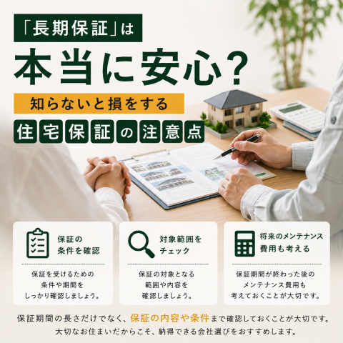 「長期保証」は本当に安心？ 知らないと損をする住宅保証の注意点 アイキャッチ画像